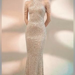 Tassel Sequin Mermaid Evening Dress